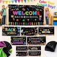 thumbnail image 2 of Backdrop Black and White Style Fabric Back to School Design for Classroom Photo Booth and Welcome School Events 1 Piece Decor for Elementary Student and Teacher Spaces, 2 of 4