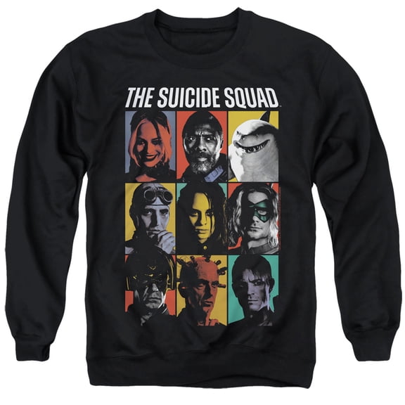 The Suicide Squad Squad Tiles Unisex Adult Crewneck Sweatshirt, Squad Tiles, 3X-Large
