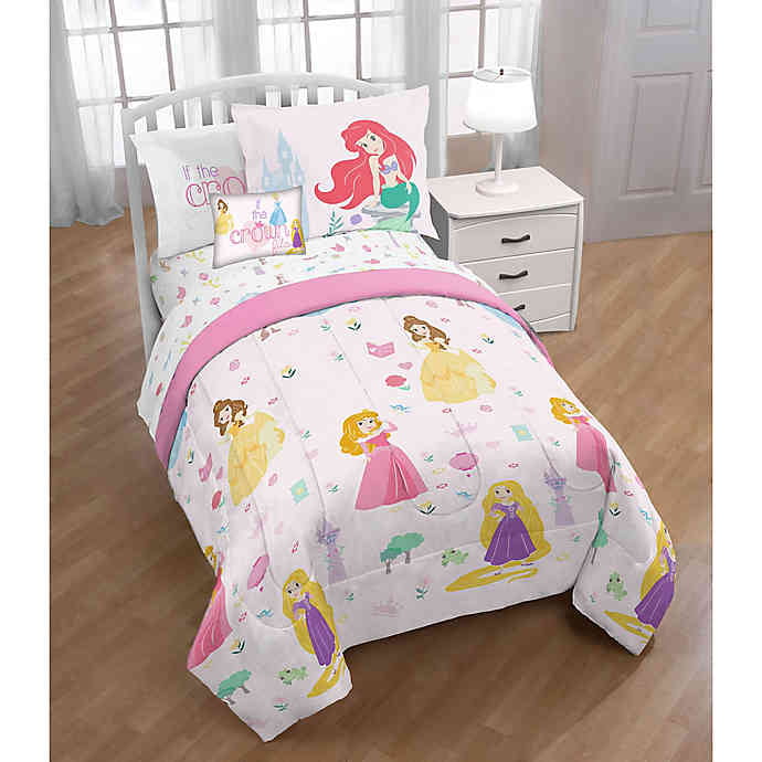 Princess Ariel Aurora Belle Full Comforter Sheets Bonus Sham Toss Pillow 7 Piece Bed In A Bag Walmart Com Walmart Com