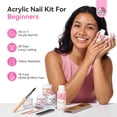 thumbnail image 3 of SAVILAND Acrylic Nail Kit - 3 Colors Clear/Pink/Nudes Acrylic Powder and Liquid Set with Monomer Acrylic Liquid, Acrylic Nail Brush and Nail Forms for Beginner, 3 of 8