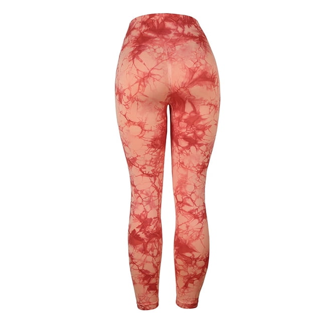 Push Up Fitness Leggings Women Bubble Butt Tie-Dye Sports High Waist Yoga Pantspangjing