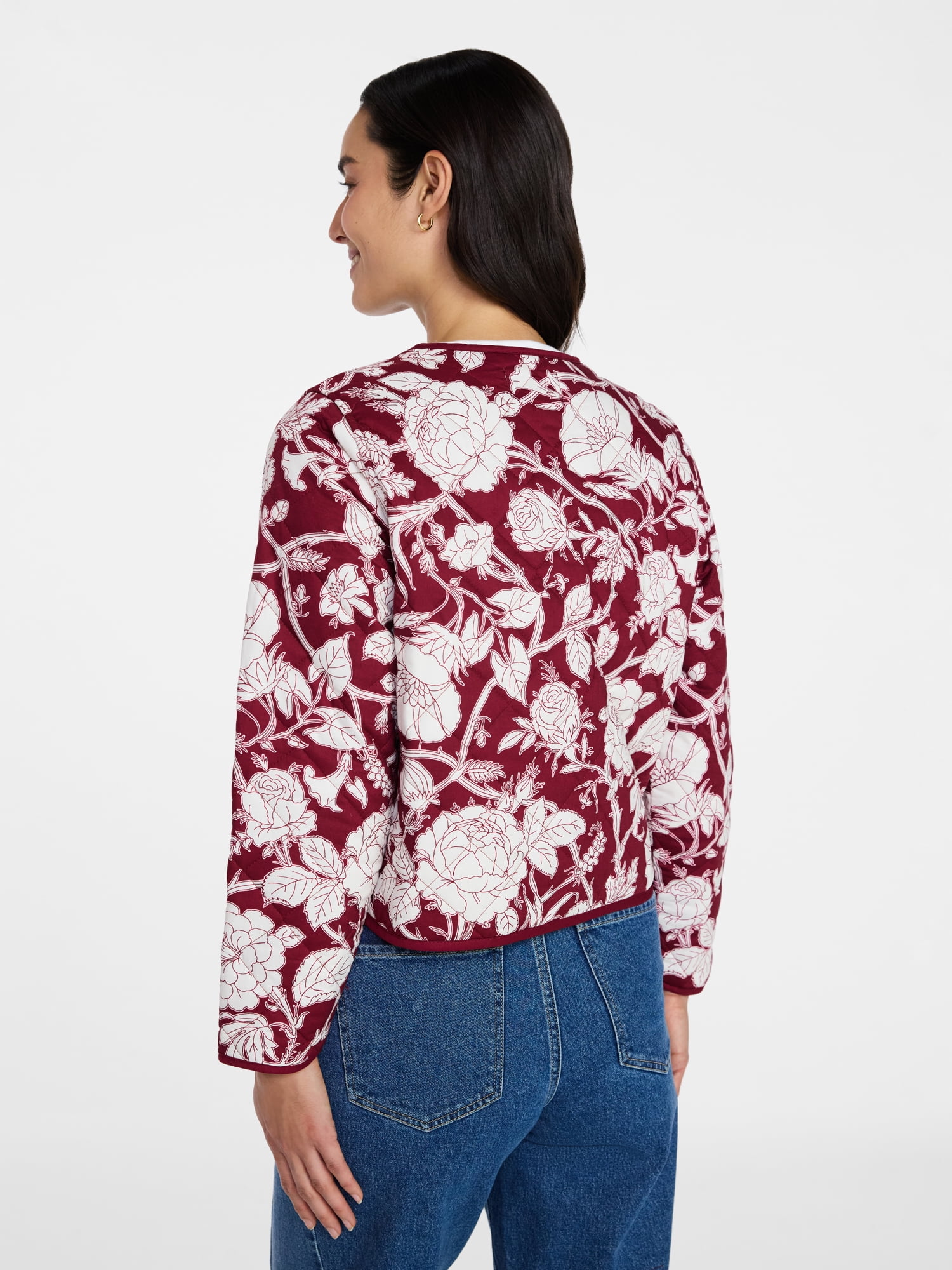 Time and Tru Women's Quilted Cotton Jacket, Sizes XS-XXXL