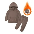 thumbnail image 2 of Shirt For Baby 2Pcs Outfits Kids Sports Tracksuits Long Sleeve Pullover Hoodies Sweatshirt and Sweatpants Fall Winter Suit Shirt For Baby Khaki 8-9T, 2 of 9