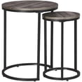thumbnail image 2 of Pemberly Row Ensemble de 2 Tables d'Appoint Gigognes 2 Pcs en Gris et Noir, 2 of 2