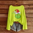 thumbnail image 2 of Christmas Shirtss Shirts for Women Graphic Retro Santa Claus Graphic Long Sleeve Shirt Xmas Pullover Tops Fluorescent Green XXL, 2 of 4