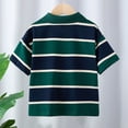 thumbnail image 6 of DAETIROS Boys Short Sleeve Striped Polo Shirt, 100% Cotton Soft Breathable, Green, Kids Casual Wear,Size 5-6 T, 6 of 6
