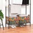 thumbnail image 3 of Yayeee Foldable Storage Basket for Shelves with Handles Set of 2 Waterproof Cloth Bins, Red Colorful Flowers with Dots, 3 of 7