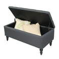thumbnail image 6 of Abble 38'' Ottoman with Storage Bench Bed Seat with Storage Large Hinged Upholstered Storage Ottoman Bench with Button for Bedroom Living Room Entryway, Grey, 6 of 7