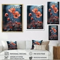 thumbnail image 4 of Designart "Wildfire Poppy Red and Blue Flowers" Floral & Botanical Floater Framed Canvas Art Print, 4 of 7