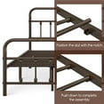 thumbnail image 5 of Topeakmart Metal Bed Frame with High Headboard and Footboard, Bronze, King,, 5 of 7