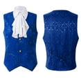 thumbnail image 4 of Lilgiuy Men's Medieval Costume Vintage Men's Short Vest Fake Collar Halloween Costume Blue（）, 4 of 5