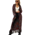 thumbnail image 2 of KRE Prime Women Multicolored Open Front Fringe Hem Cardigan, 2 of 10