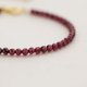 thumbnail image 3 of Colección de acero para mujer de 21 cm, cuentas redondas de granate rojo vino., 3 of 5