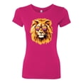 thumbnail image 2 of Lion With Sunglasses Animal Lover Womens Slim Fit Junior Tee, Raspberry, 2XL, 2 of 3