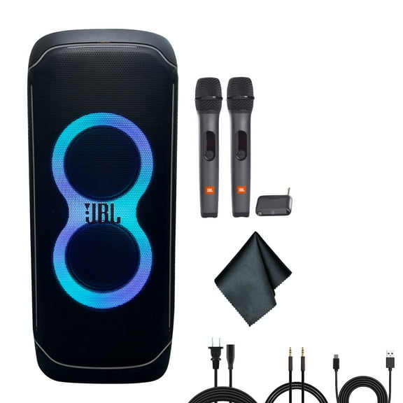 JBL PartyBox Ultimate Portable Bluetooth Speaker, 1100W, Wi-Fi & Bluetooth, Splashproof Bundle with Wireless Microphones (International Model)