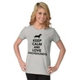 thumbnail image 3 of Keep Calm Love Dachshunds Dog Joke Womens Slim Fit Graphic Tee Brisco Brands M, 3 of 5