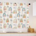 thumbnail image 3 of Cute Rainbow Kitchen Curtains Cartoon Boho Colorful Nursery Window Curtains Kids Small Short Curtain for Girls Bedroom Window Treatment Tiers Drapes Laundry Living Room 27.5x39 Inch, 3 of 6