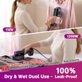 thumbnail image 4 of Steamer for Clothes, 2 in 1 Clothes Steamer Handheld, Travel Iron, 6-Level 1200W Steam Iron with LED Display, 15s Heat Up, 190ml Detachable Water Tank, Suitable Home and Travel, 120V, 4 of 7
