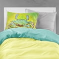 thumbnail image 2 of Bright Green Blue Crab Fabric Standard Pillowcase, 2 of 2