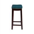 thumbnail image 4 of Linon Claridge 26" Wood Backless Counter Stool Blue Faux Leather in Dark Brown, 4 of 16