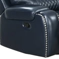 thumbnail image 3 of Diamond Tufted Leatherette Manual Recliner, Navy Blue, 3 of 3