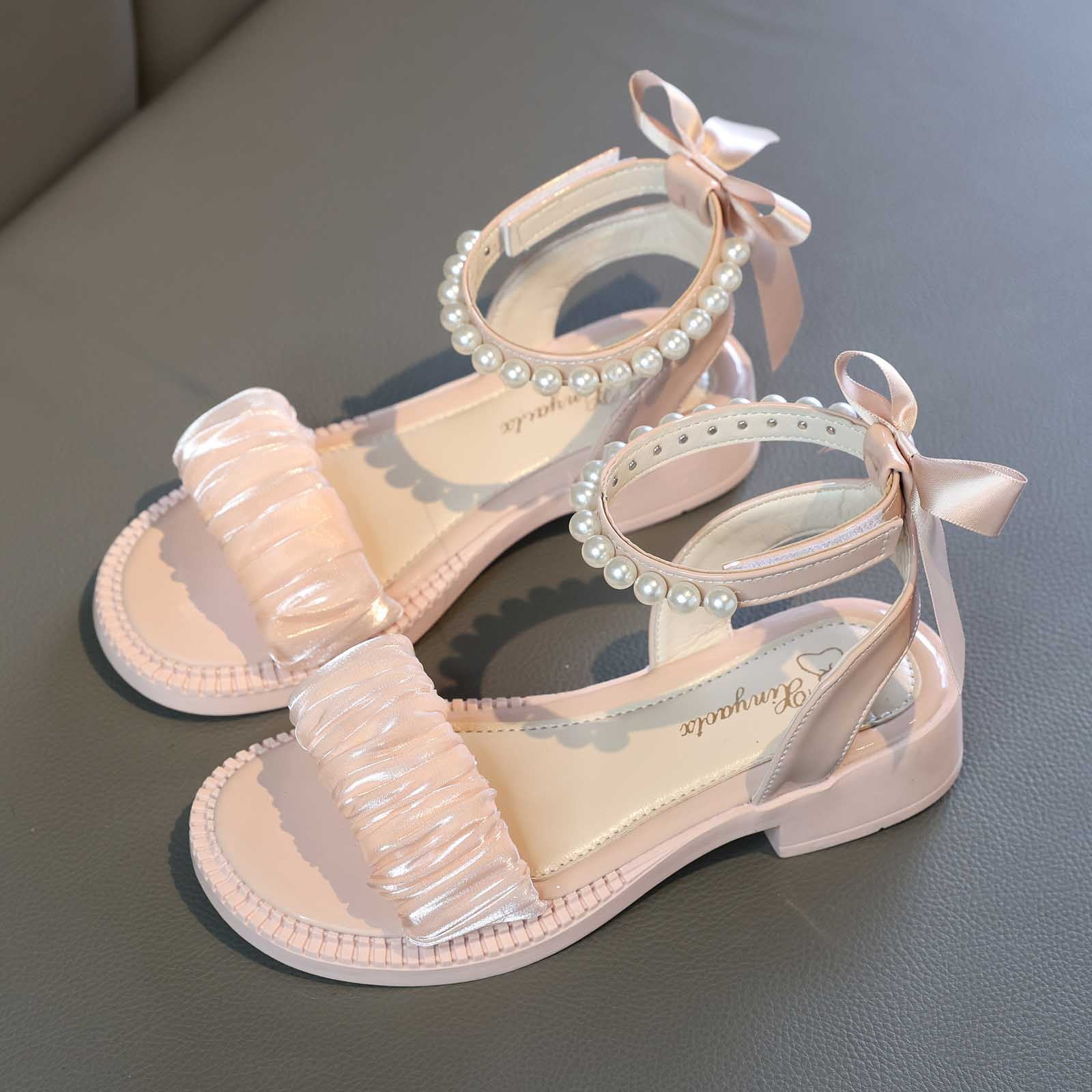nsendm Girls Sandal Little Kid Female Sandals for Kids Girls Girls Sandals Kids Open Toe Ankle Strap Dress Shoes Wedding Party for Toddler Kids