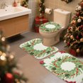 thumbnail image 4 of Christmas Bathroom Sets Christmas Decoration Bathroom Foot Mat Three Piece Set, Absorbent Quick Drying Anti Slip Foot Mat, Crystal Velvet Foot Mat, Machine Washable, 4 of 6