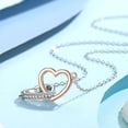 thumbnail image 3 of Collar de plata de ley con forma de corazón, colgante de joyería rosa con cadena larga, regalo para esposa y novia, accesorios para niña, 3 of 5