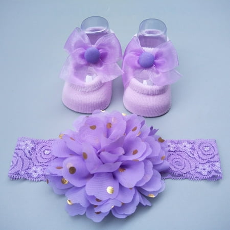 

Toyella New Baby Girl Socks Headband Gift Box 4 Style