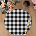 thumbnail image 3 of Black White Plaid Round 13 Inch Placemats Set of 4, Farmhouse Modern Art Checkered HeatResistant Non Slip Place Mats for Dining Table, Wipeable Braided Kitchen Table Mats for Housewarming, 3 of 9