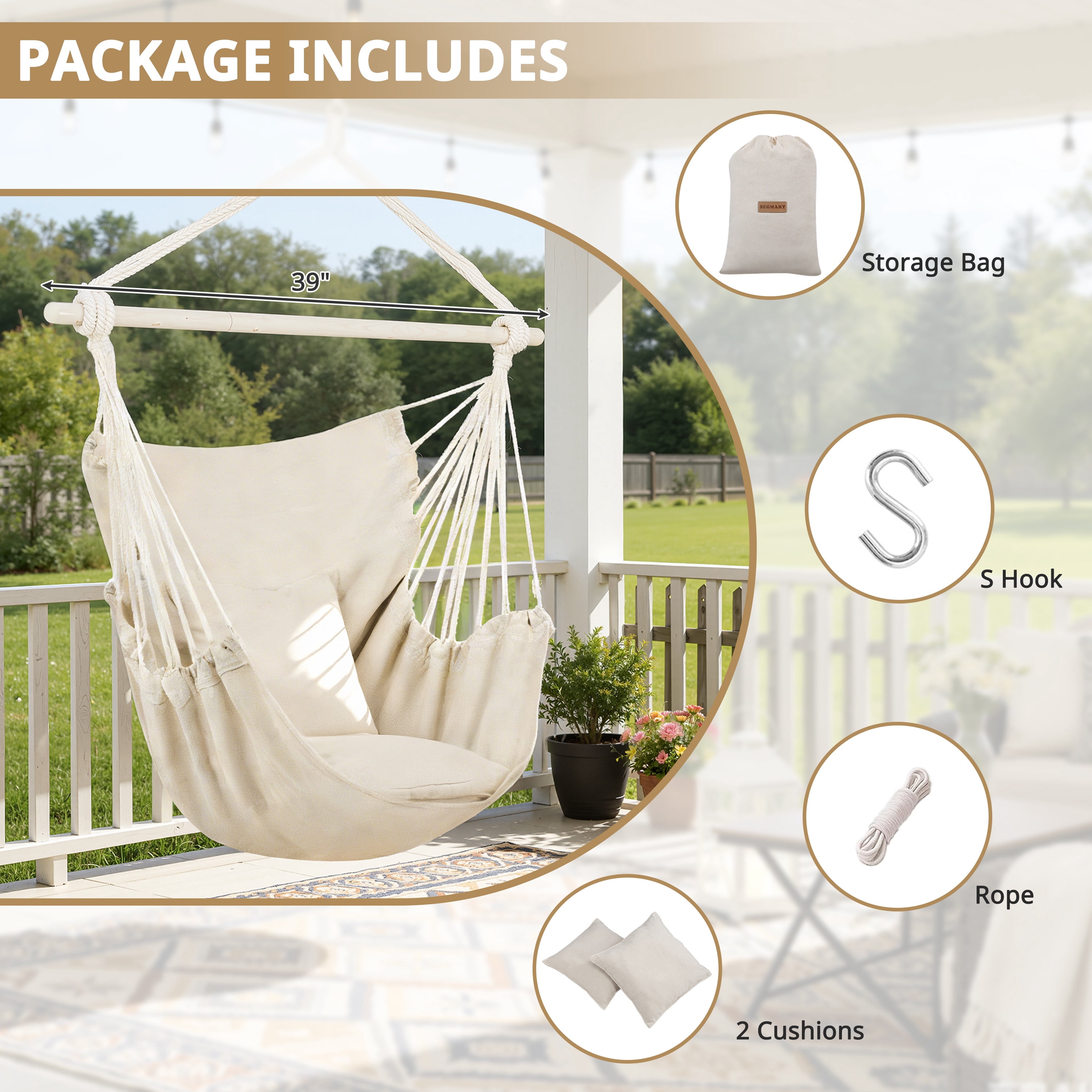 Large Hammock Chair Swing, Relax Hanging Rope Swing Nicaragua | Ubuy