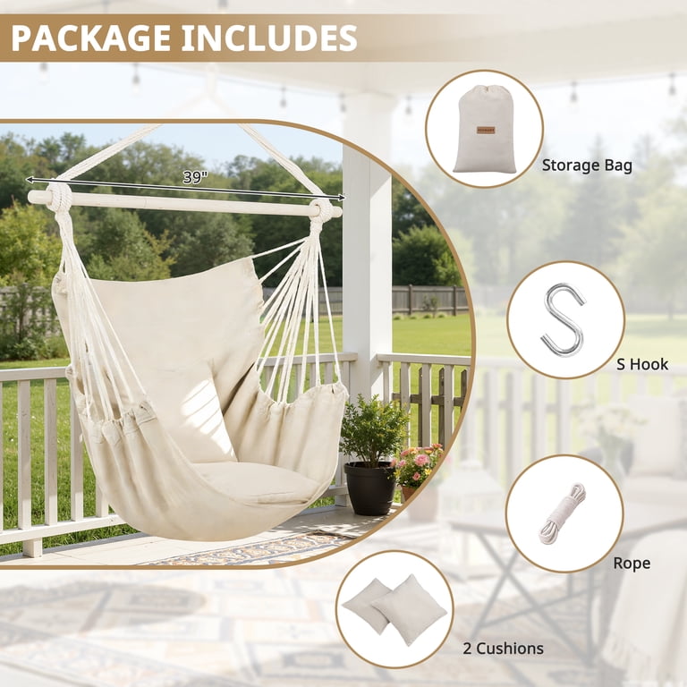 160kg Hammock Garden Hang Lazy Chair Swinging Indo... – Grandado