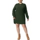 thumbnail image 2 of Vestido de suéter de mujer plus size Agnes Orinda, de manga larga, tejido, pullover, vestido corto 3X color verde ejército, 2 of 7