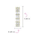 thumbnail image 4 of Bling Jewelry Womens CZ Double Row Emerald Cut Hoop Earrings Gold Plated 1 Inch, 4 of 5