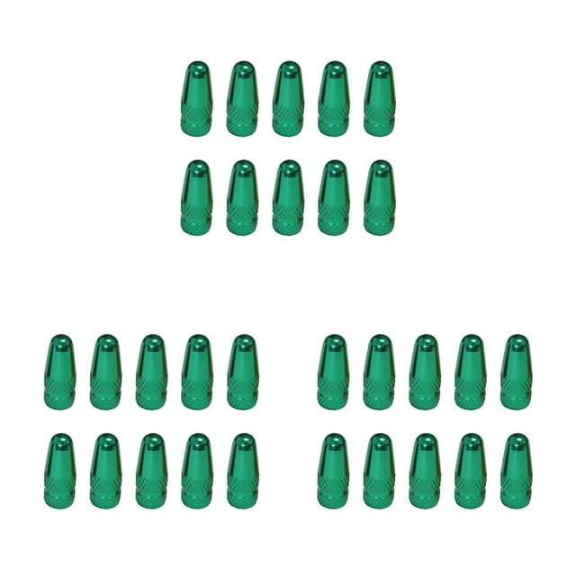 Wisewang 10 Pieces Bike Tire Caps Tyre Accessory Dustproof Cover Parts Valve Shell Solid Color Rim Stem Covers for Replacement Green 3Set