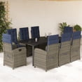 thumbnail image 1 of vidaXL 9 Piece Patio Dining Set with Cushions Gray Poly Rattan, 1 of 6