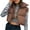 Brown, variant on Lindreshi Winter Jackets Women Women's Winter Crop Lightweight Sleeveless Warm Outerwear Vest Padded Gilet Tops Coat