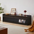thumbnail image 4 of Mirod Modern TV Stand with Ample Storage,4 Drawer Design with Tempered Glass ,Built-in Charging Ports and Ambient LED Lighting ,Versatile for Any Decor Style, 4 of 10