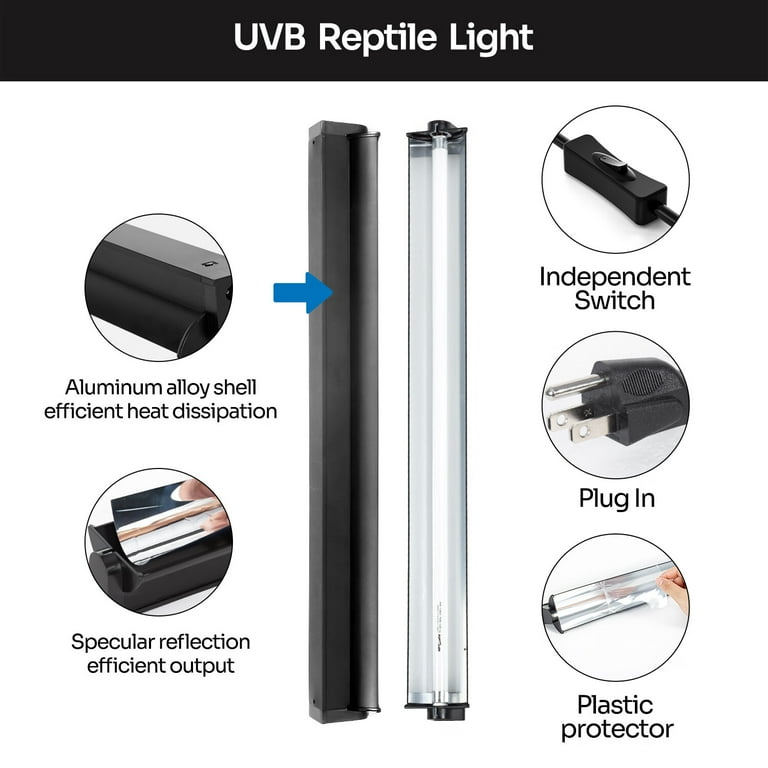 ECOSUB 24W T5 HO UVB Light Fixture, Black, 22.63