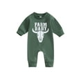thumbnail image 2 of Western Baby Girl Boy Clothes Cow Print Long Sleeve Zipper Romper 3M 6M 12M Bodysuit Crewneck Jumpsuit Fall Winter Outfit, 2 of 9