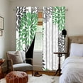 thumbnail image 3 of Pbobriich Green Gray Blackout Curtains,Dahlia Floral Drapes Thermal Insulated Window Curtain for Bedroom 42x108 Inch Set 2 Panels, 3 of 5