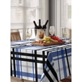 thumbnail image 6 of Blue Black Plaid Table Cloth, Farmhouse Blue Black Checkered Waterproof Tablecloth for Rectangle Tables, Reusable Washable Fabric Table Cover for Restaurant Kitchen Dining Tables 60"x102", 6 of 6