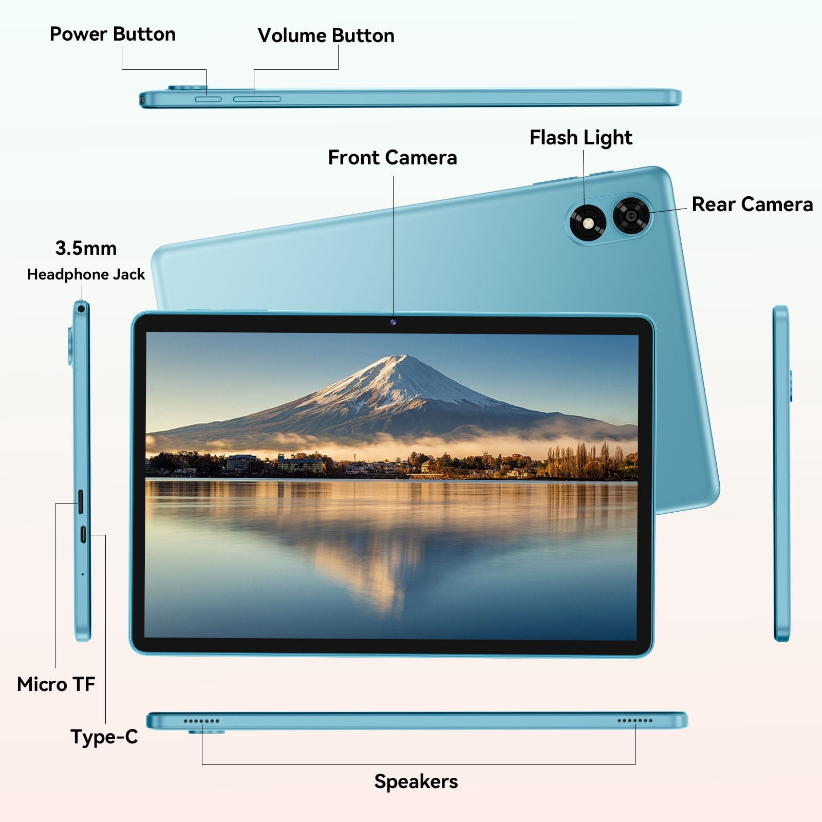Android 15 Tablet, 11 inch 24GB RAM + 128GB ROM 1TB Expand, Octa-Core Tablet with GPS, 8000mAh, 1280x800 FHD Display, 5MP+8MP Dual Camera, WiFi, Bluetooth, GPS,Includes protective case