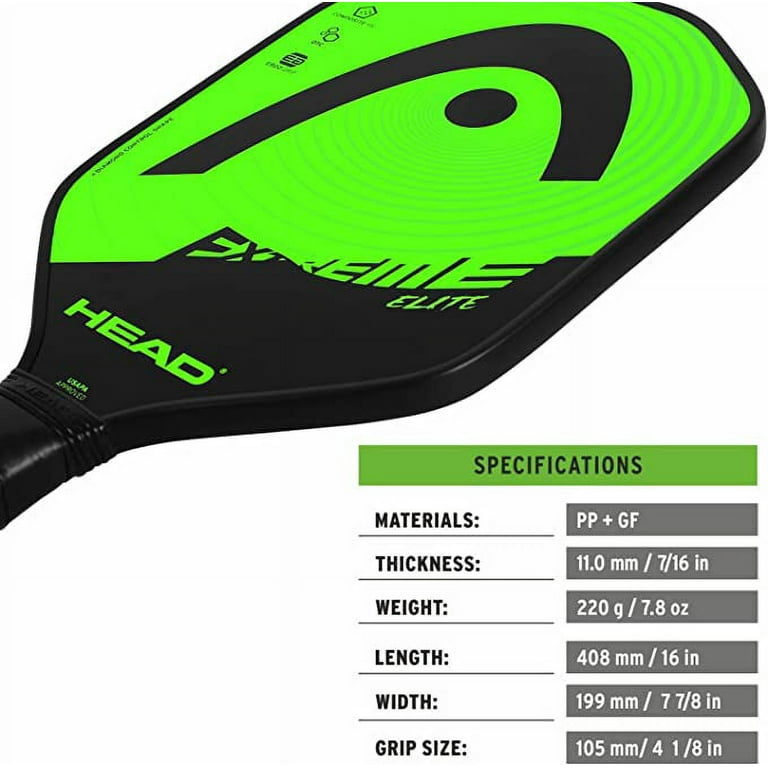 HEAD Extreme Elite Pickleball Paddle, Green, 7.8 Ounce