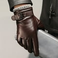 thumbnail image 1 of Guantes de cuero genuino para hombre, otoño e invierno, terciopelo, cálidos, gruesos, para conducir, guantes de piel de oveja con capa superior, 1 of 5
