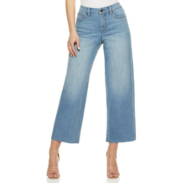 Sofia Jeans Women's Luisa High Rise Wide Leg Crop Jeans - Walmart.com
