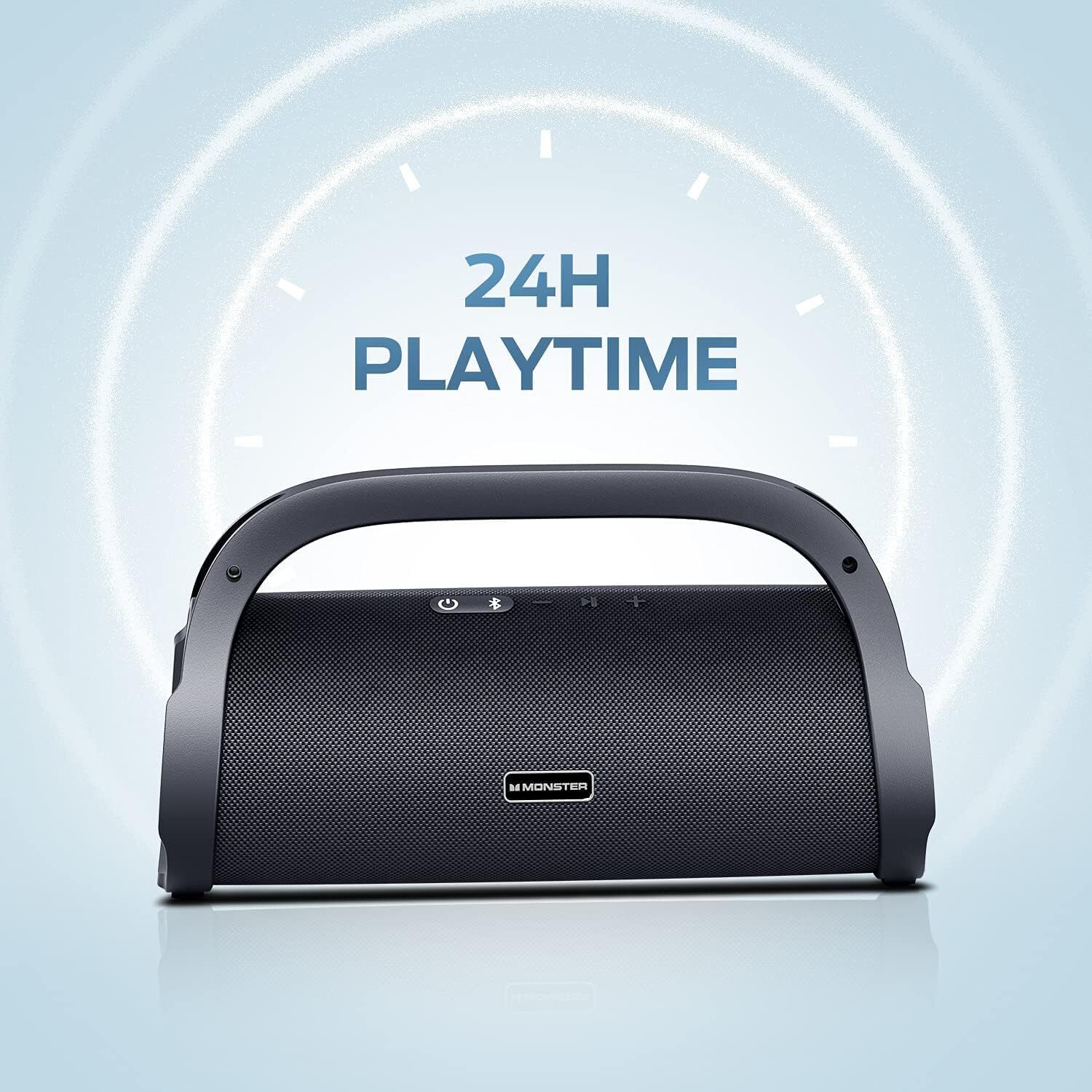 Monster Adventurer Max Boombox Bluetooth Speaker, 100W Sound, Dual Subwoofers, IPX7 Waterproof for Home, Parties, Beach