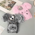 thumbnail image 5 of Compatible with iPhone 15 Plus Case Cute Cartoon Dog Plush Fluffy Case Girls 3D Kawaii Design Soft TPU Shockproof Cover Fuzzy Furry Winter Rabbit Hair Warm Case for Women Girls Girly Gray, 5 of 14