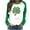 STP246-Green, variant on Floral Clover Heart Raglan Tee Women's St Patricks Day Botanical Graphic Top for Spring Look Green,S