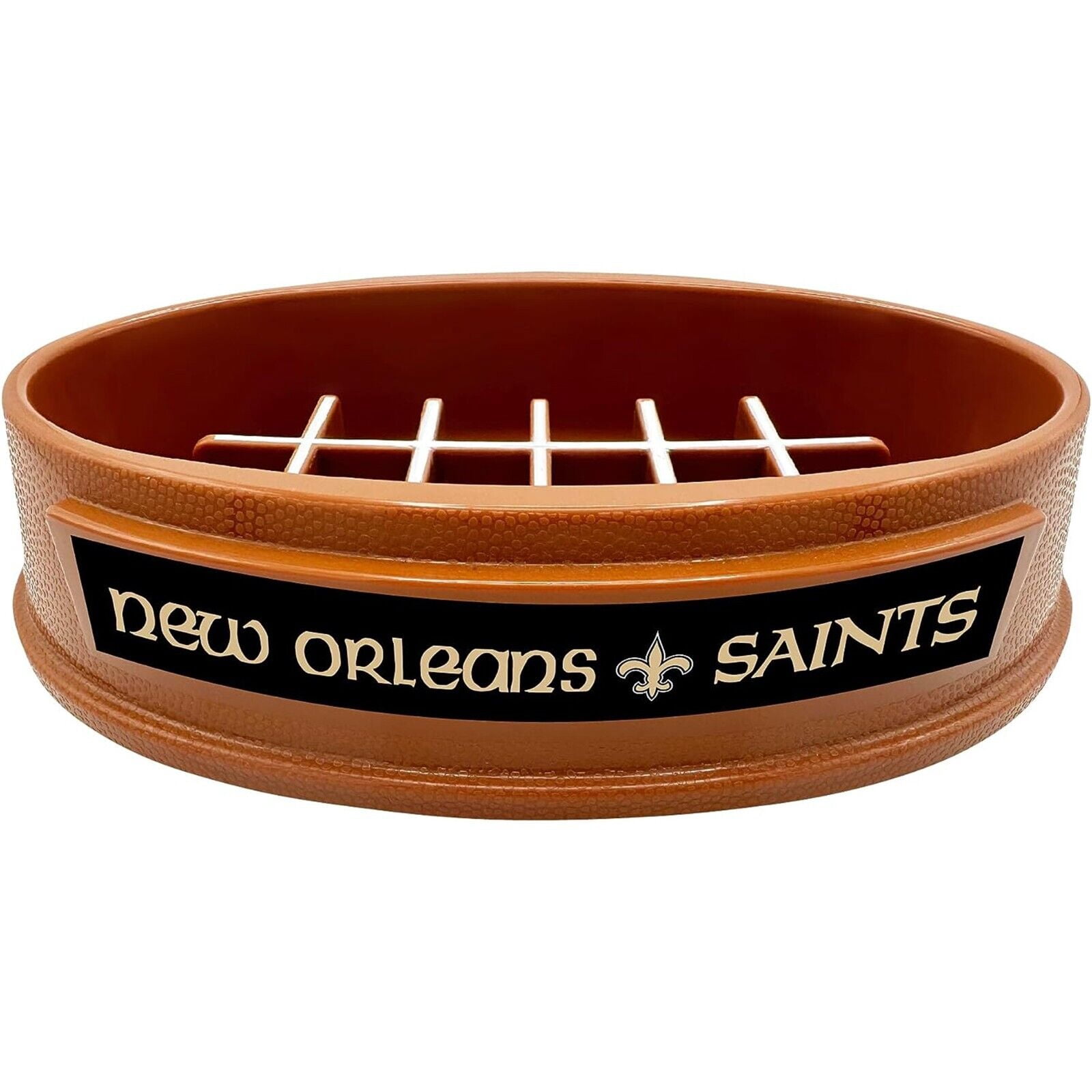 Pets First NFL New Orleans Saints Super-Bowl Slow Feeder Bowl for Dogs and Cats, Football Design for Healthy Digestion, Non-Slip, for Large & Small Pet